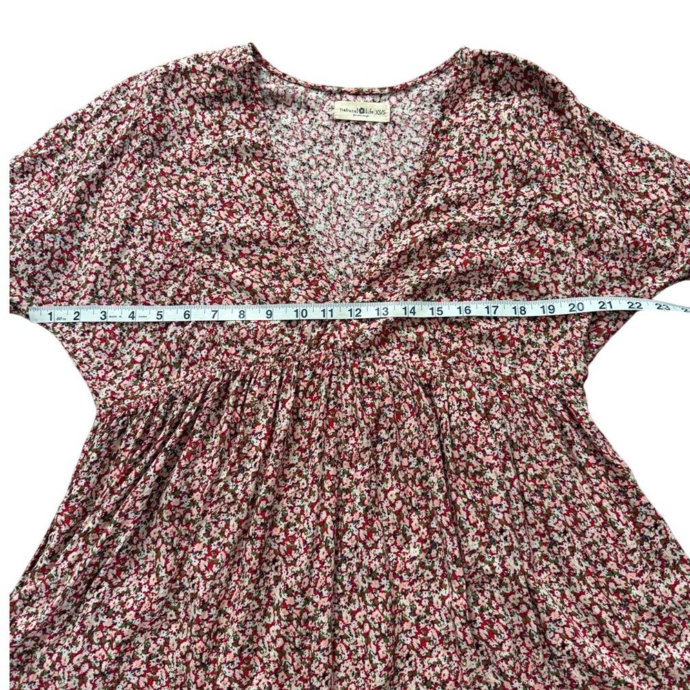 Natural Life Red Stella Mini Floral Babydoll Dress XS/S Cottagecore Garden Party - Picture 4 of 9